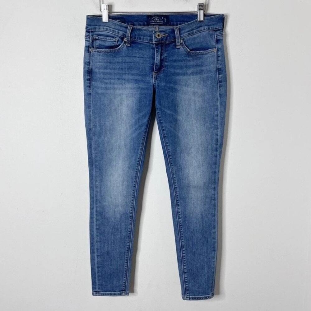 Lucky Brand Charlie Skinny Jeans Womens 4/27 Low Rise Blue Denim Stretch Casual - Picture 2 of 7
